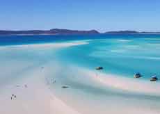 Plage de Whitehaven (Whitehaven Beach) sur l'île Whitsunday dans le Queensland (Australie)