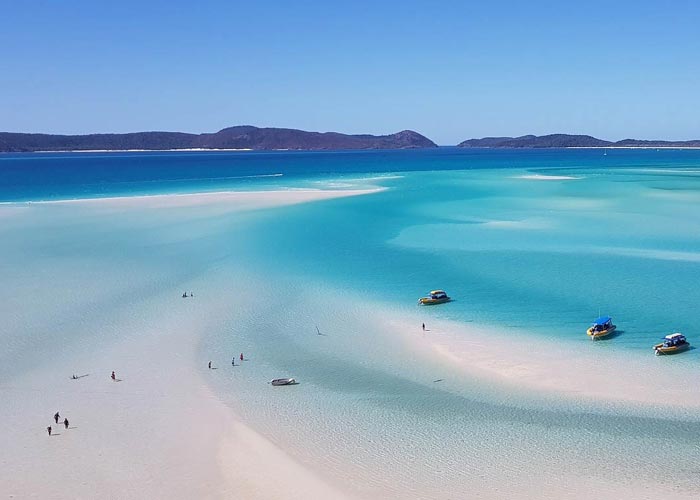 Plage de Whitehaven (Whitehaven Beach) sur l'île Whitsunday dans le Queensland (Australie)