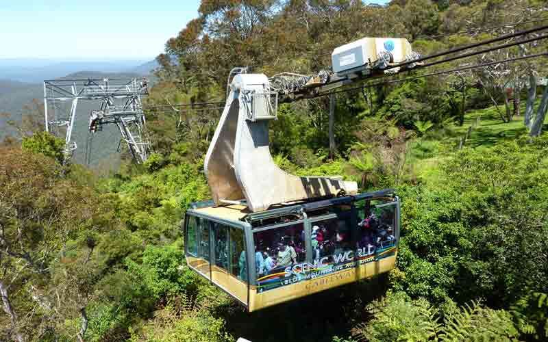 Scenic World Cableway, téléphérique panoramique qui descend dans la vallée de Jamison
