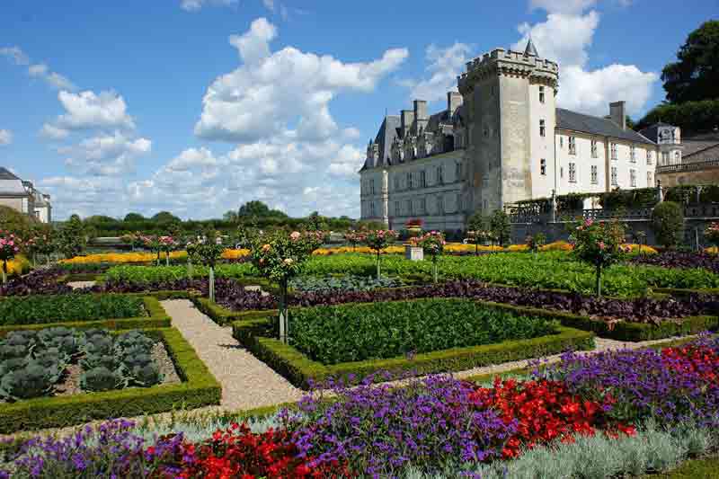 Jardins potagers et fleuris à la française du château de Villandry